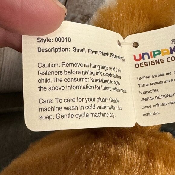 Unipak Small Fawn Plush Standing Stuffed Animal Toy Woodland Brown White Deer - Picture 8 of 14